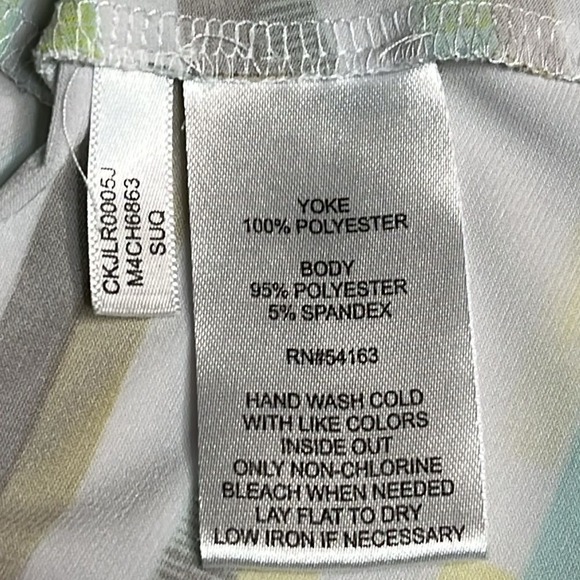 Calvin Klein Sleeveless‎ Scoop Neck Blouse  Womens Size Large Striped - Picture 4 of 6